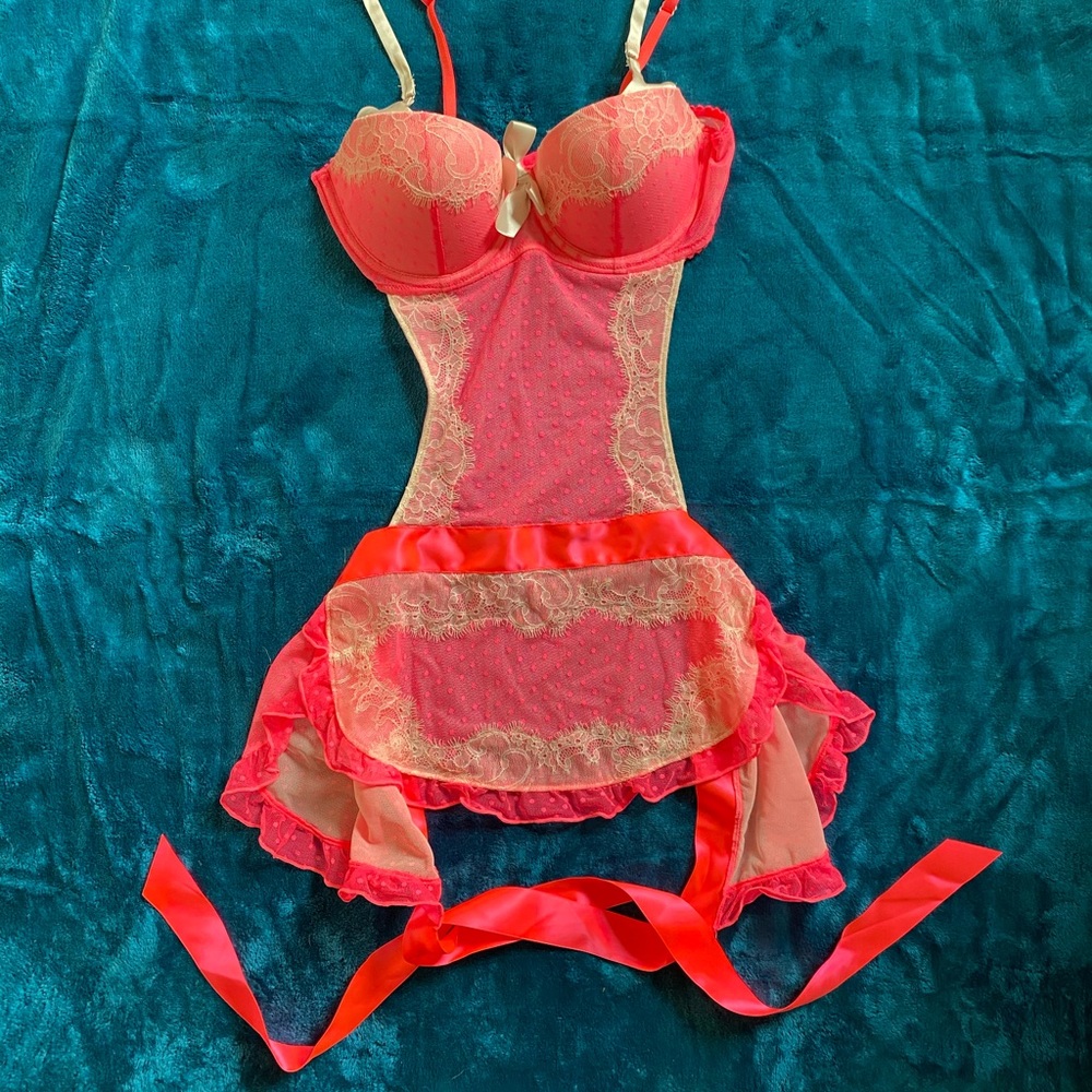 Victoria’s Secret 34B pink French maid lingerie